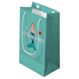 I Liebe Mermaids Design - Geschenktasche - Klein Kleine Geschenktüte