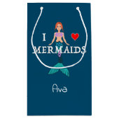I Liebe Mermaids Design - Geschenktasche - Klein Kleine Geschenktüte (Rückseite)