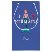I Liebe Mermaids Design - Geschenktasche - Klein Kleine Geschenktüte (Rückseite)