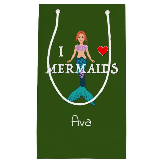 I Liebe Mermaids Design - Geschenktasche - Klein Kleine Geschenktüte (Vorderseite)