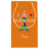 I Liebe Mermaids Design - Geschenktasche - Klein Kleine Geschenktüte (Rückseite)
