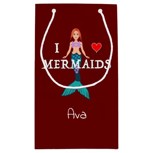I Liebe Mermaids Design - Geschenktasche - Klein Kleine Geschenktüte (Rückseite)