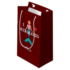 I Liebe Mermaids Design - Geschenktasche - Klein Kleine Geschenktüte