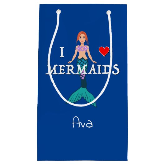 I Liebe Mermaids Design - Geschenktasche - Klein Kleine Geschenktüte (Vorderseite)