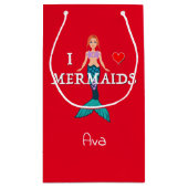 I Liebe Mermaids Design - Geschenktasche - Klein Kleine Geschenktüte (Rückseite)