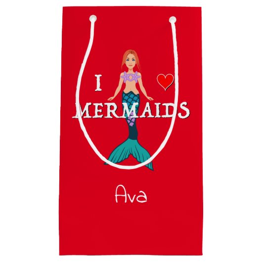 I Liebe Mermaids Design - Geschenktasche - Klein Kleine Geschenktüte (Vorderseite)