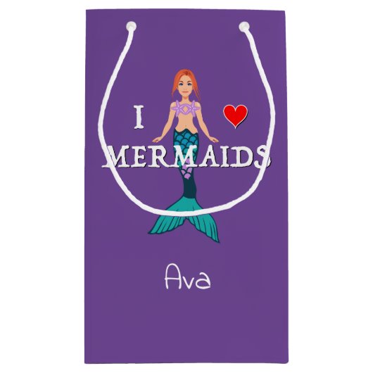 I Liebe Mermaids Design - Geschenktasche - Klein Kleine Geschenktüte (Rückseite)