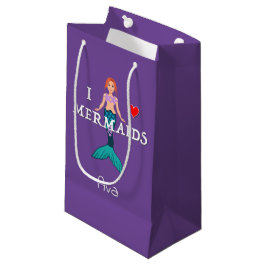 I Liebe Mermaids Design - Geschenktasche - Klein Kleine Geschenktüte