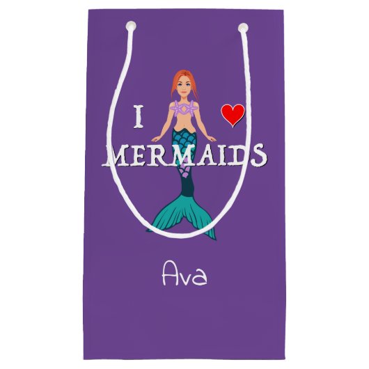 I Liebe Mermaids Design - Geschenktasche - Klein Kleine Geschenktüte (Vorderseite)