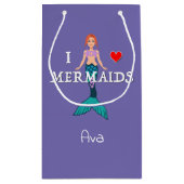I Liebe Mermaids Design - Geschenktasche - Klein Kleine Geschenktüte (Rückseite)