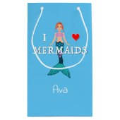 I Liebe Mermaids Design - Geschenktasche - Klein Kleine Geschenktüte (Rückseite)