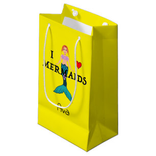 I Liebe Mermaids Design - Geschenktasche - Klein Kleine Geschenktüte