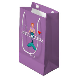 I Liebe Mermaids Design - Geschenktasche - Klein Kleine Geschenktüte