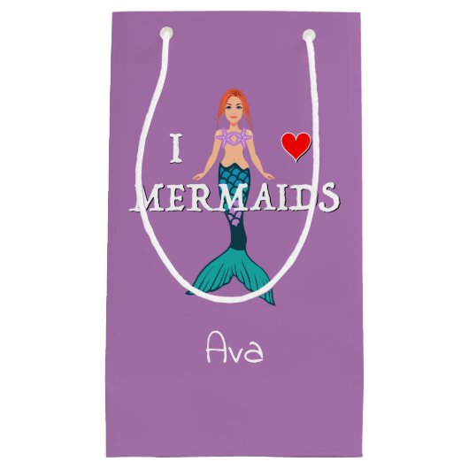 I Liebe Mermaids Design - Geschenktasche - Klein Kleine Geschenktüte (Vorderseite)