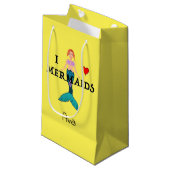 I Liebe Mermaids Design - Geschenktasche - Klein Kleine Geschenktüte (Vorderseite Schrägansicht)