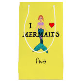 I Liebe Mermaids Design - Geschenktasche - Klein Kleine Geschenktüte (Vorderseite)