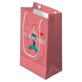 I Liebe Mermaids Design - Geschenktasche - Klein Kleine Geschenktüte