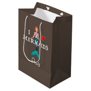 I Liebe Mermaids Design - Geschenktasche - Mittel Mittlere Geschenktüte
