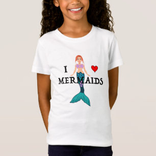 I Liebe Mermaids Design - Girls' Fine Jersey T-Shi T-Shirt