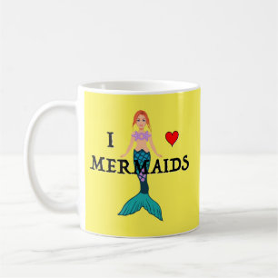 I Liebe Mermaids Design - Klassische Tasse