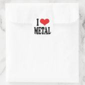 I Liebe Metal Runder Aufkleber (Tasche)