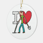I Liebe Metalldetektion Keramik Ornament (Links)