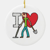 I Liebe Metalldetektion Keramik Ornament (Hinten)