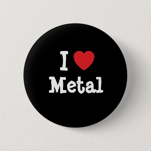 I Liebe Metallherz personalisiert Button (Vorderseite)
