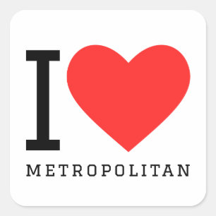 I Liebe Metropolen Quadratischer Aufkleber