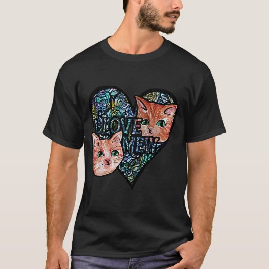 I Liebe Mew Orangenkatzen T-Shirt (Vorderseite)