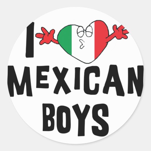 I Liebe Mexican Boys Runder Aufkleber (Vorderseite)