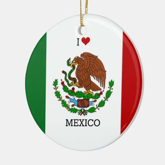 i Liebe mexico - mexican flag Keramikornament (Links)