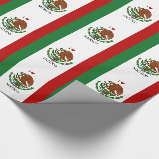 i Liebe mexico - mexikanische Flagge Geschenkpapier (Ecke)