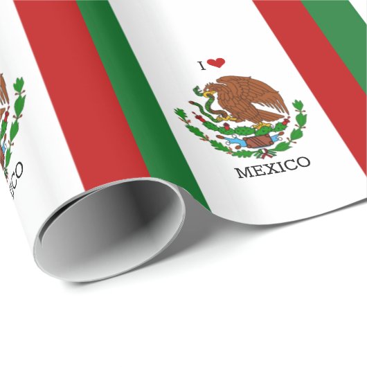 i Liebe mexico - mexikanische Flagge Geschenkpapier (Rolleneckpunkt)