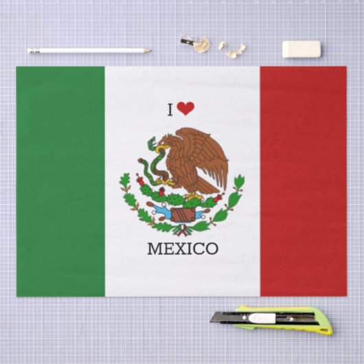 i Liebe mexico - mexikanische Flagge Seidenpapier (Handwerk)