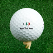 I Liebe (Mexikanisches Flaggenherz) Personalisiert Golfball