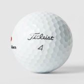 I Liebe (Mexikanisches Flaggenherz) Personalisiert Golfball (Logo)