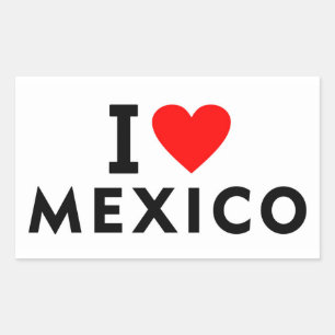 I Liebe Mexiko Land wie Herztourismus Rechteckiger Aufkleber