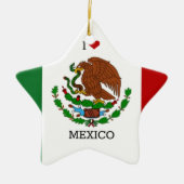 I Liebe Mexiko, mexikanische Flagge Keramikornament (Vorne)
