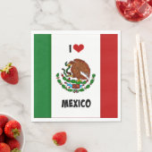I Liebe Mexiko, mexikanische Flagge Serviette (Beispiel)