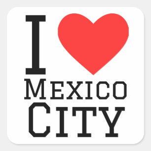 I Liebe Mexiko Stadt Quadratischer Aufkleber