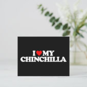 I LIEBE MEY CHINCHILLA POSTKARTE (Stehend Vorderseite)