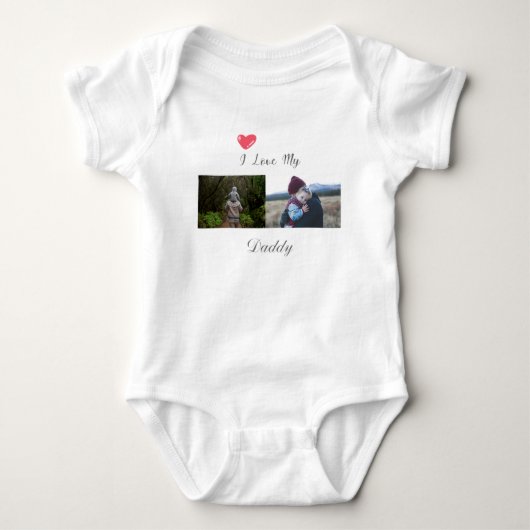 I LIEBE MEY DADDY BABY BODYSUIT PERSONALISIERTES F STRAMPLER (Vorderseite)