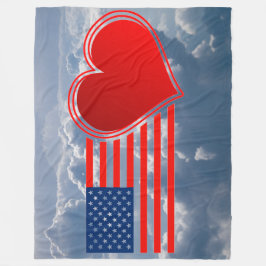 I LIEBE MEY FLAG FLEECEDECKE