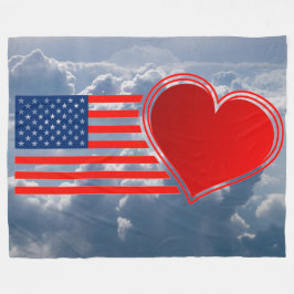 I LIEBE MEY FLAG FLEECEDECKE