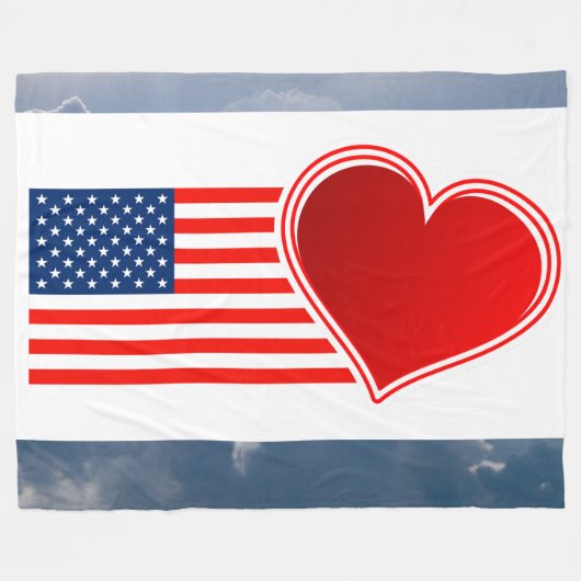 I LIEBE MEY FLAG FLEECEDECKE (Vorderseite (Horizontal))