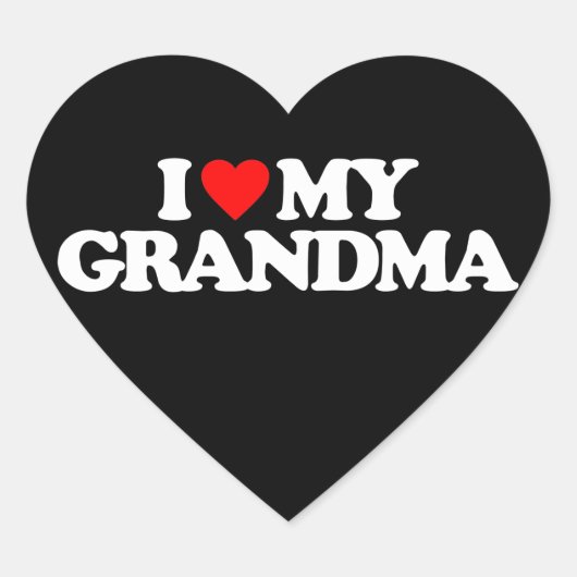 I LIEBE MEY GRANDMA Herz-Aufkleber (Vorderseite)