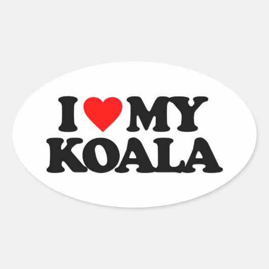 I LIEBE MEY KOALA OVALER AUFKLEBER (Vorderseite)