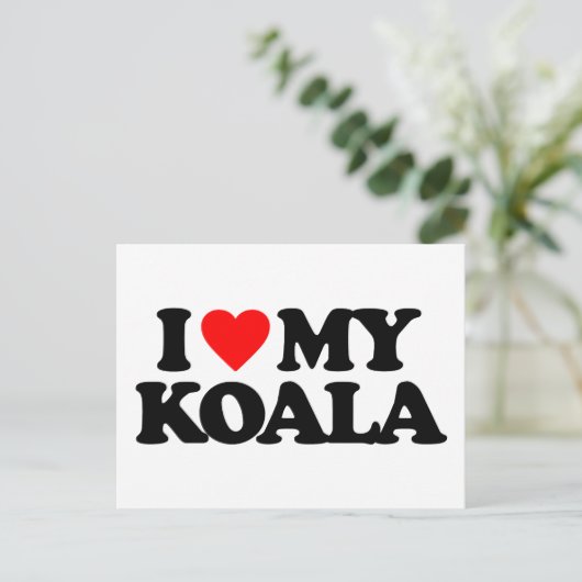 I LIEBE MEY KOALA POSTKARTE (Stehend Vorderseite)