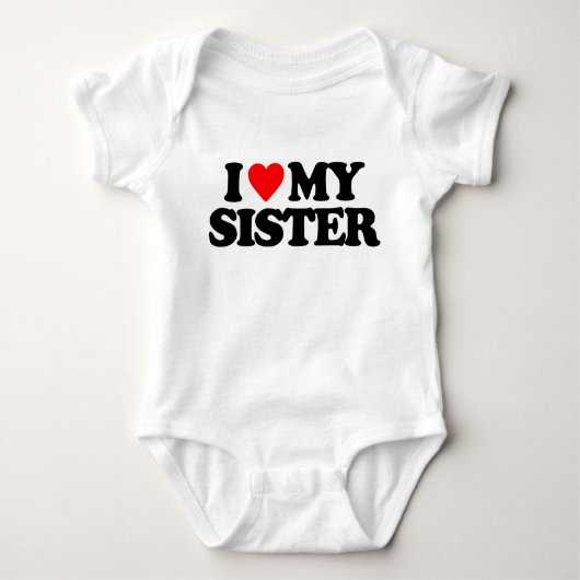I LIEBE MEY SISTER BABY STRAMPLER (Vorderseite)